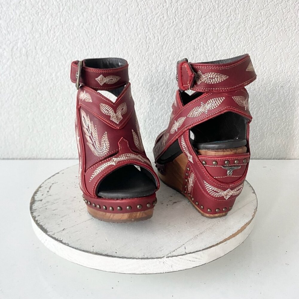 Women's Red Wedge Sandals